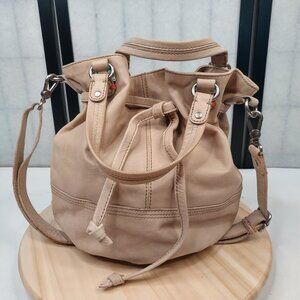 The Sak Mateo Ivory Cream Crossbody w/Handle Leather Boho Handbag Purse Medium